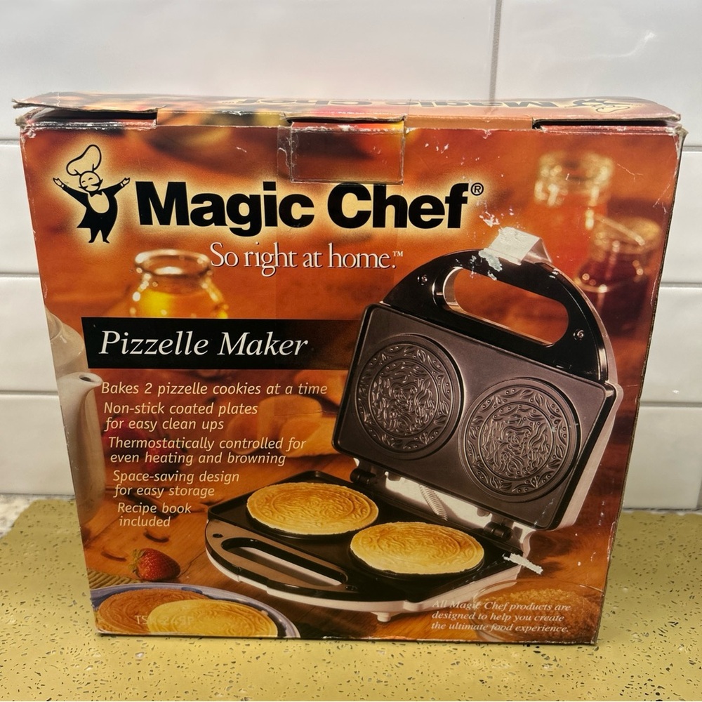 Magic Chef Pizzelle Electric Italian Cookie Maker TSK-245P Nonstick Space Saving